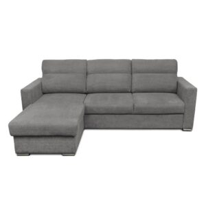 Divano Kendall con penisola reversibile letto estraibile grigio Barrel 90