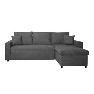 Divano con penisola reversibile Golf e letto estraibile tessuto grigio scuro Barrel 92