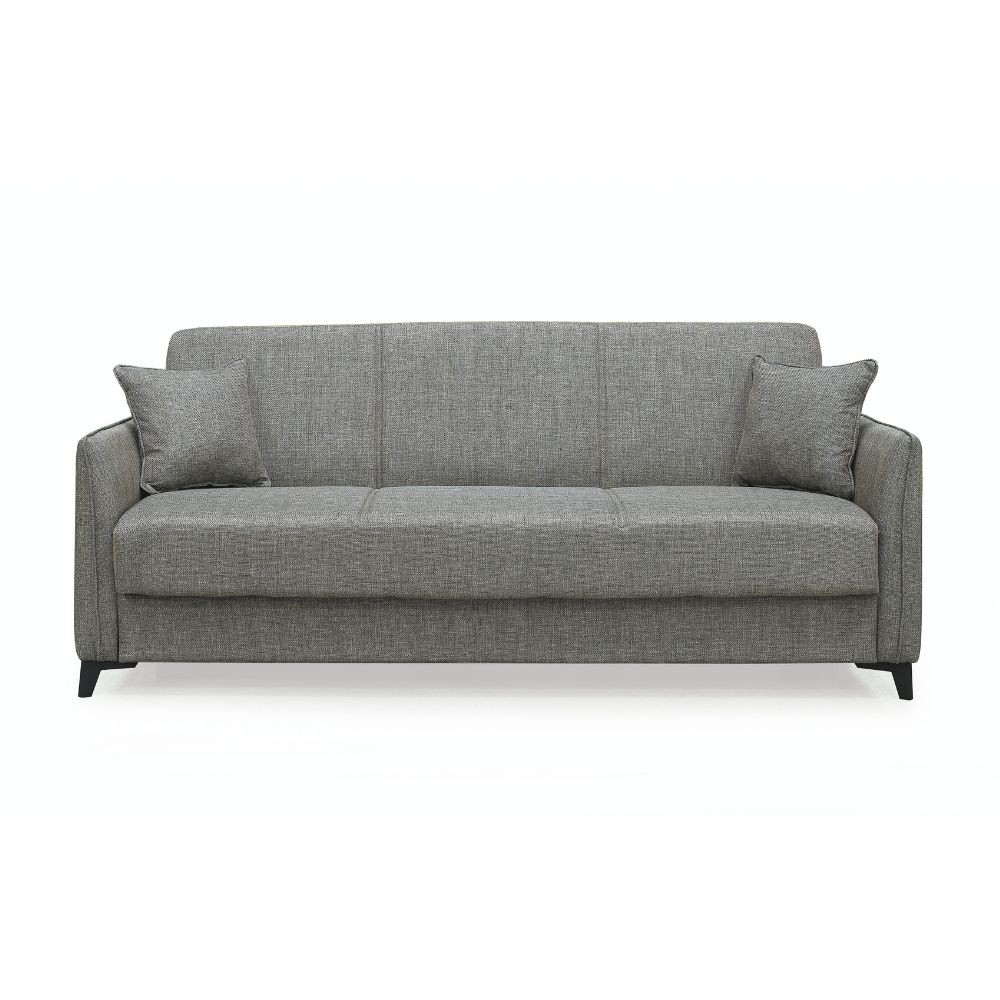 Divano letto contenitore Alder 3 posti colore tortora Mina 07