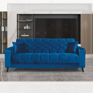 Divano letto contenitore Columbia 3 posti colore blu