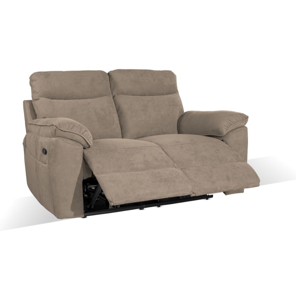 Divano recliner Boston 2 posti manuale in tessuto barrel 21 tortora