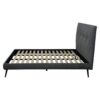 Letto matrimoniale Stiletto con rete fissa in tessuto Ash grigio
