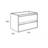 Mobile bagno sospeso Bolton con 2 cassetti 80x45x48 cm colore bianco laccato lucido