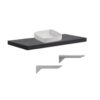 Mensolone da bagno 120x47 con lavabo da appoggio colore antracite
