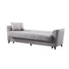 Divano letto Duca con contenitore in velluto colore grigio