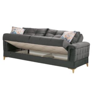 Divano letto contenitore Kemer grigio