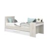 Letto 1950 con scrivania integrata e letto estraibile reversibile bianco vintage e bianco