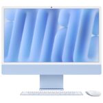 Apple iMac with 4.5K Retina display All-in-one M4 fino a RAM 16 GB SSD 512 GB Apple M4 10-core Gigabit Ethernet, IEEE 802.11ax (Wi-Fi 6E), Bluetooth 5.3 macOS Sequoia 15.0 -monitor: LED 24'' 4480 x 2520 (4.5K) tastiera: italiana blu