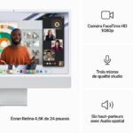 Apple - 24 - iMac Retina 4.5K (2023) - Chip Apple M3 - 8 GB di RAM - 256 GB di spazio di archiviazione - GPU a 10 core - Argento