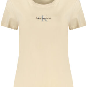 CALVIN KLEIN T-SHIRT MANICHE CORTE DONNA BEIGE