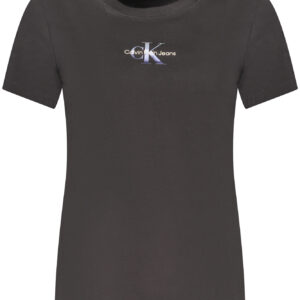 CALVIN KLEIN T-SHIRT MANICHE CORTE DONNA NERO