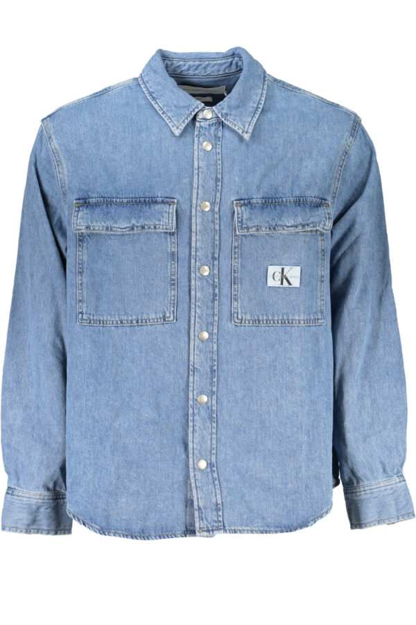 CALVIN KLEIN CAMICIA MANICHE LUNGHE UOMO AZZURRO