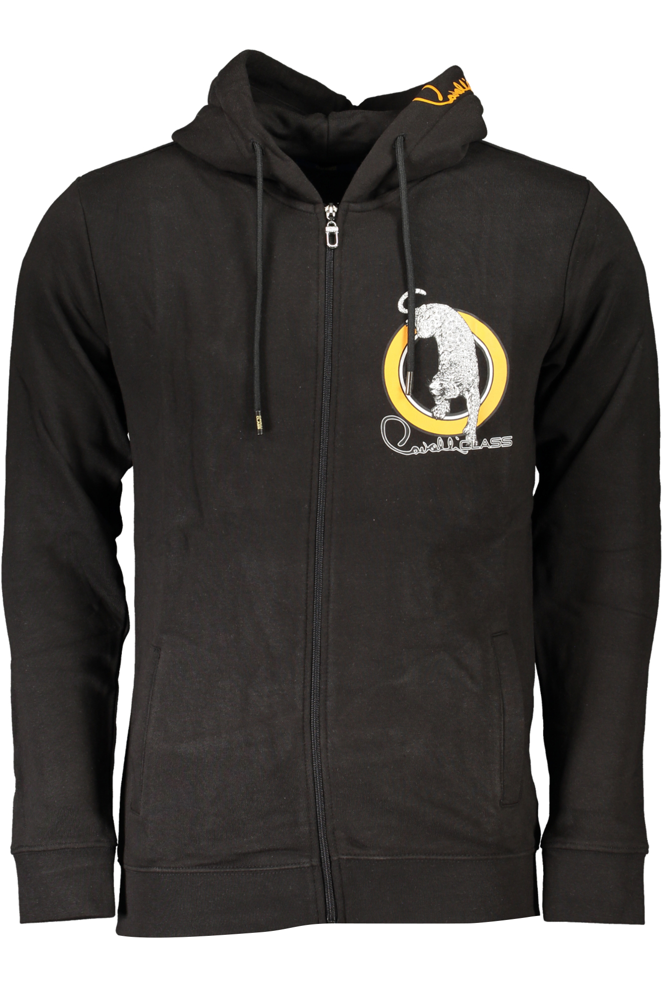 CAVALLI CLASS FELPA CON ZIP UOMO NERO