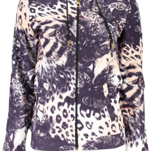 CAVALLI CLASS FELPA CON ZIP DONNA ROSA