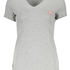 GUESS JEANS T-SHIRT MANICHE CORTE DONNA GRIGIO