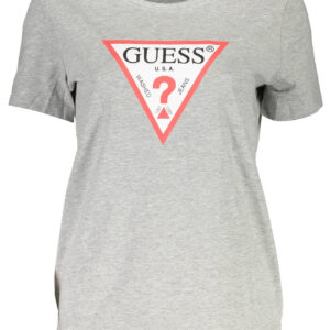 GUESS JEANS T-SHIRT MANICHE CORTE DONNA GRIGIO