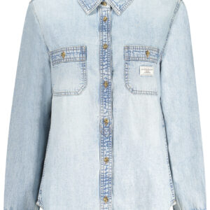 GUESS JEANS CAMICIA MANICHE LUNGHE DONNA AZZURRO
