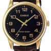CASIO COLLECTION Mod. ONLY TIME GOLD, LEATHER - BLACK