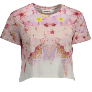 DESIGUAL T-SHIRT MANICHE CORTE DONNA ROSA