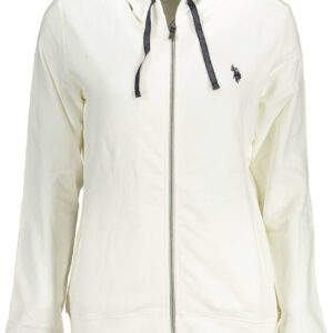 U.S. POLO FELPA CON ZIP DONNA BIANCO