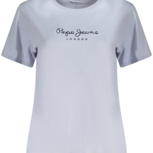 PEPE JEANS T-SHIRT MANICHE CORTE DONNA AZZURRO
