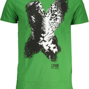 CAVALLI CLASS T-SHIRT MANICHE CORTE UOMO VERDE