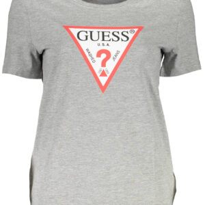 GUESS JEANS T-SHIRT MANICHE CORTE DONNA GRIGIO