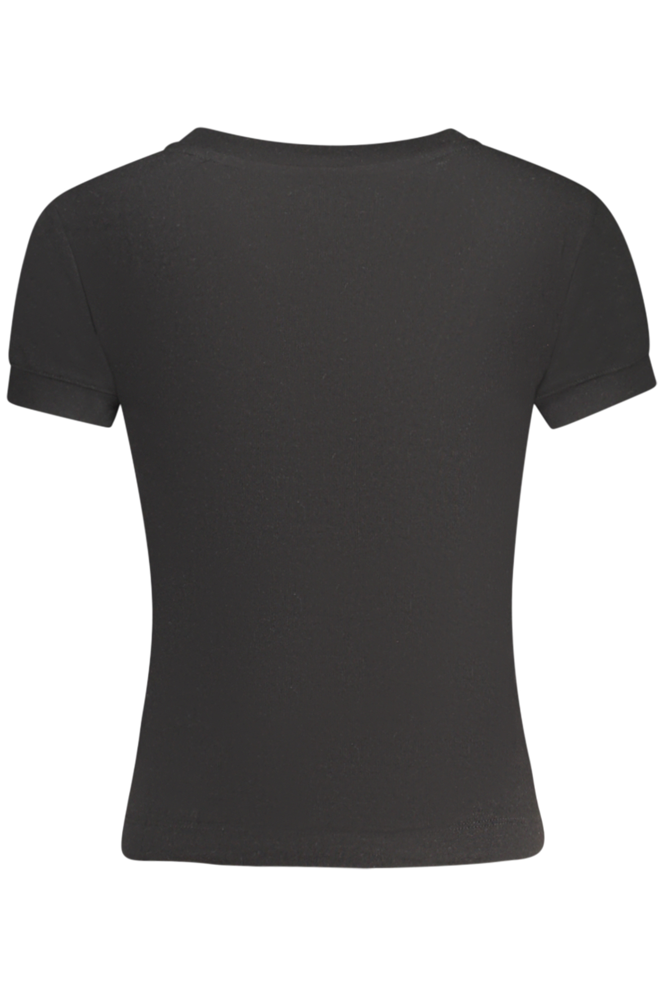 GUESS JEANS T-SHIRT MANICHE CORTE DONNA NERO