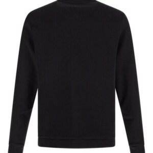 Elegant Black Cotton Round Neck Sweatshirt