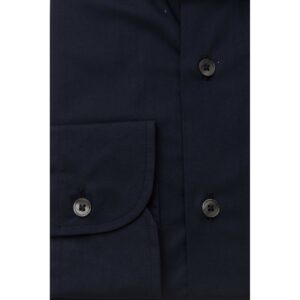 Blue Cotton Men Slim Shirt