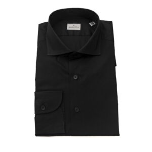 Black Cotton Men's Slim Shirt