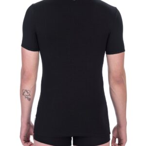 Black Cotton Men's V-Neck T-Shirt