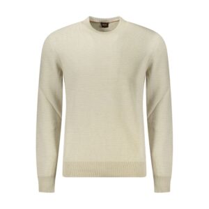 Beige Cotton Men Sweater