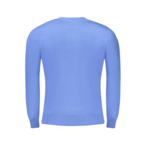 Blue Viscose Men Sweater