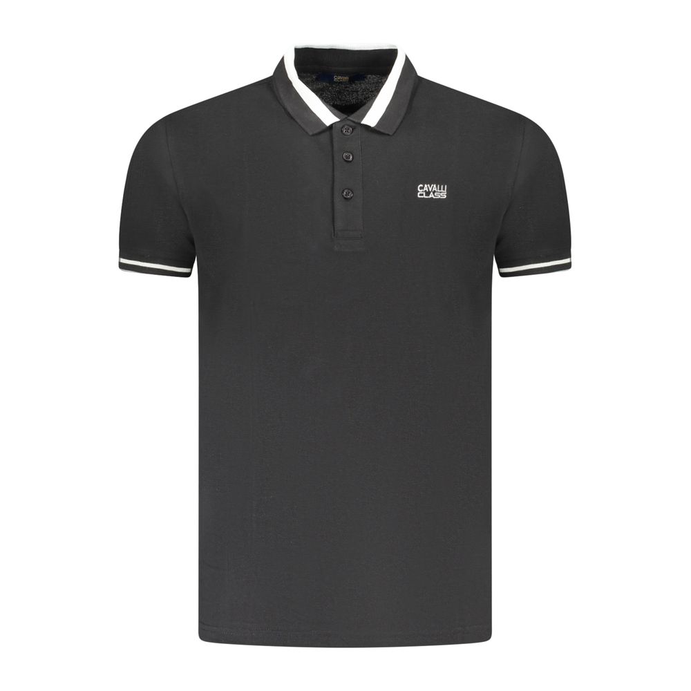 Black Cotton Polo Shirt