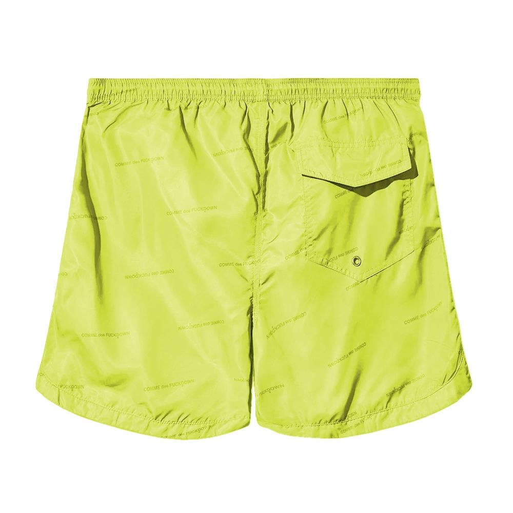 Yellow Polyester Men's Swimwear Shorts