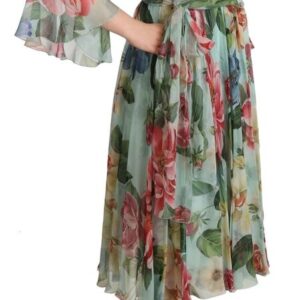 Floral Silk Midi Wrap Dress