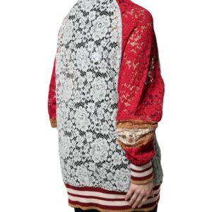 Multicolor Floral Lace Cardigan Sweater