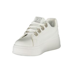 White Polyester Women Sneaker