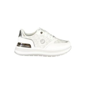 White Polyester Women Sneaker