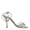 Silver Crystal Ankle Strap Sandals Shoes