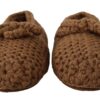 Elegant Wool Knit Ballerina Flats in Brown