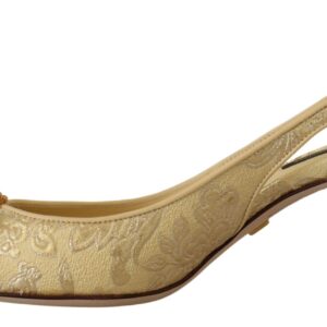 Gleaming Gold Crystal Slingback Heels