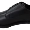 Elegant Black Leather Derby Dress Shoes