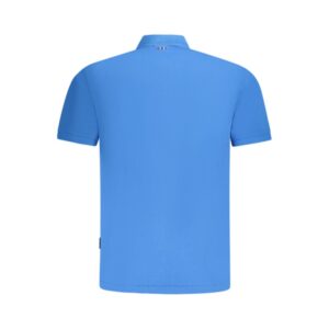 Blue Cotton Men Polo Shirt