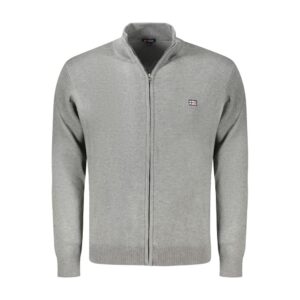 Gray Polyamide Men Cardigan