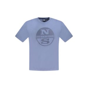 Blue Cotton Men T-Shirt