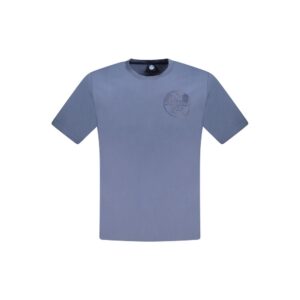 Blue Cotton Men T-Shirt