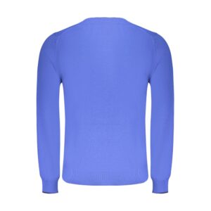 Blue Cotton Men Sweater