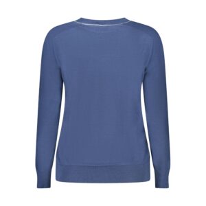 Blue Cotton Women Sweater